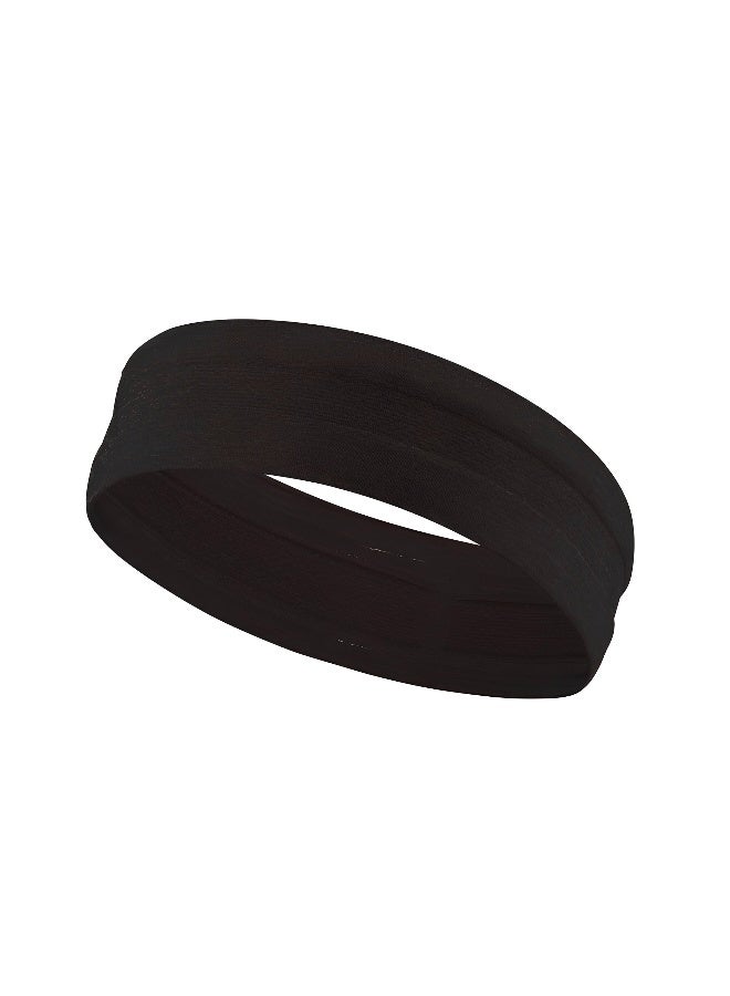 2 قطعة من عصابات الرأس المضادة للانزلاق عصابات الرأس القابلة للتنفس والمقاومة للعرق للتمارين الرياضية في صالة الألعاب الرياضية باللون الأسود والرمادي الفاتح  إكسسوارات معصم مريحة تمتص العرق - Image 2